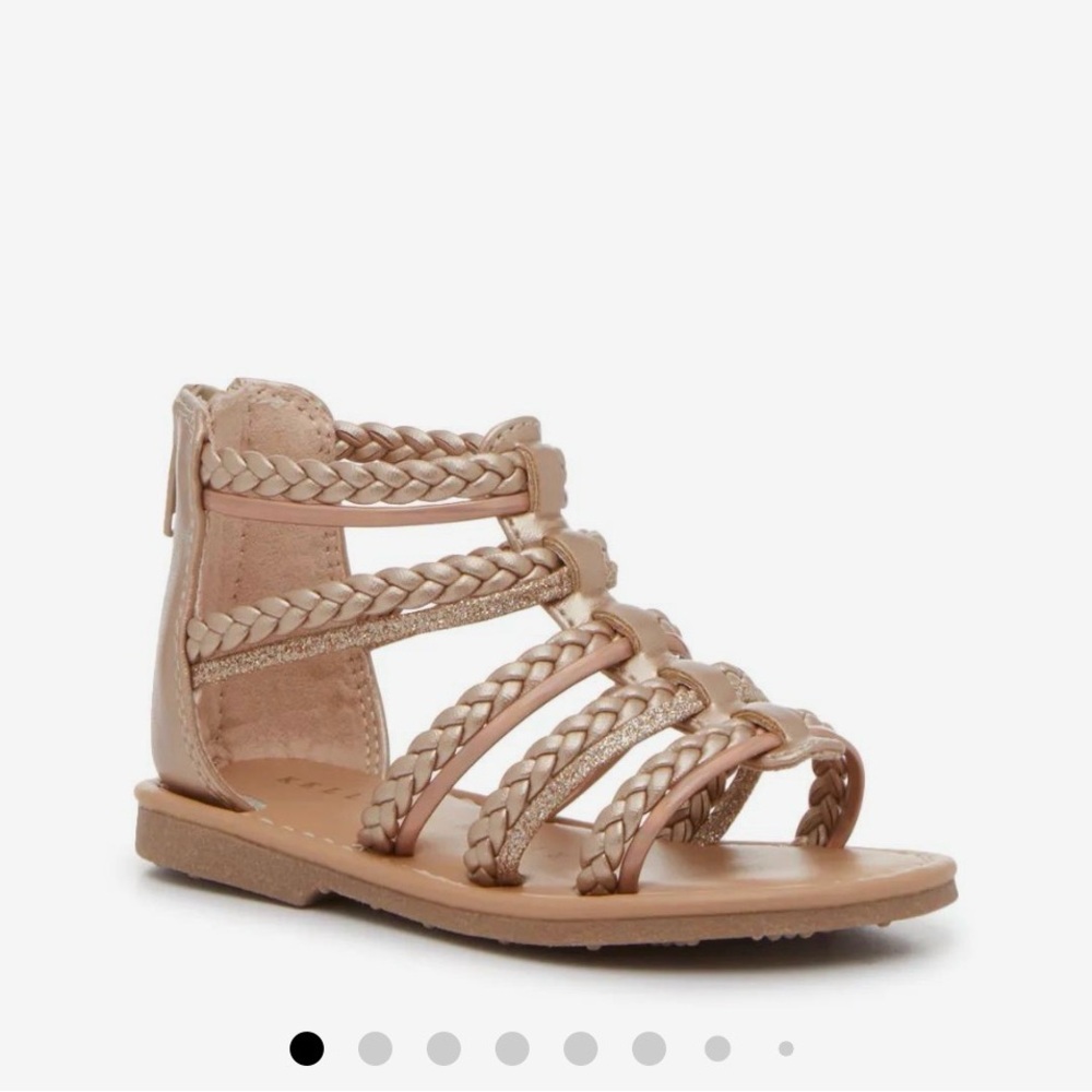 NWT - Kelly & Katie Toddler Girs Gladiator Sandal in Metalic Amber Gold - Size 9 - Picture 5 of 6